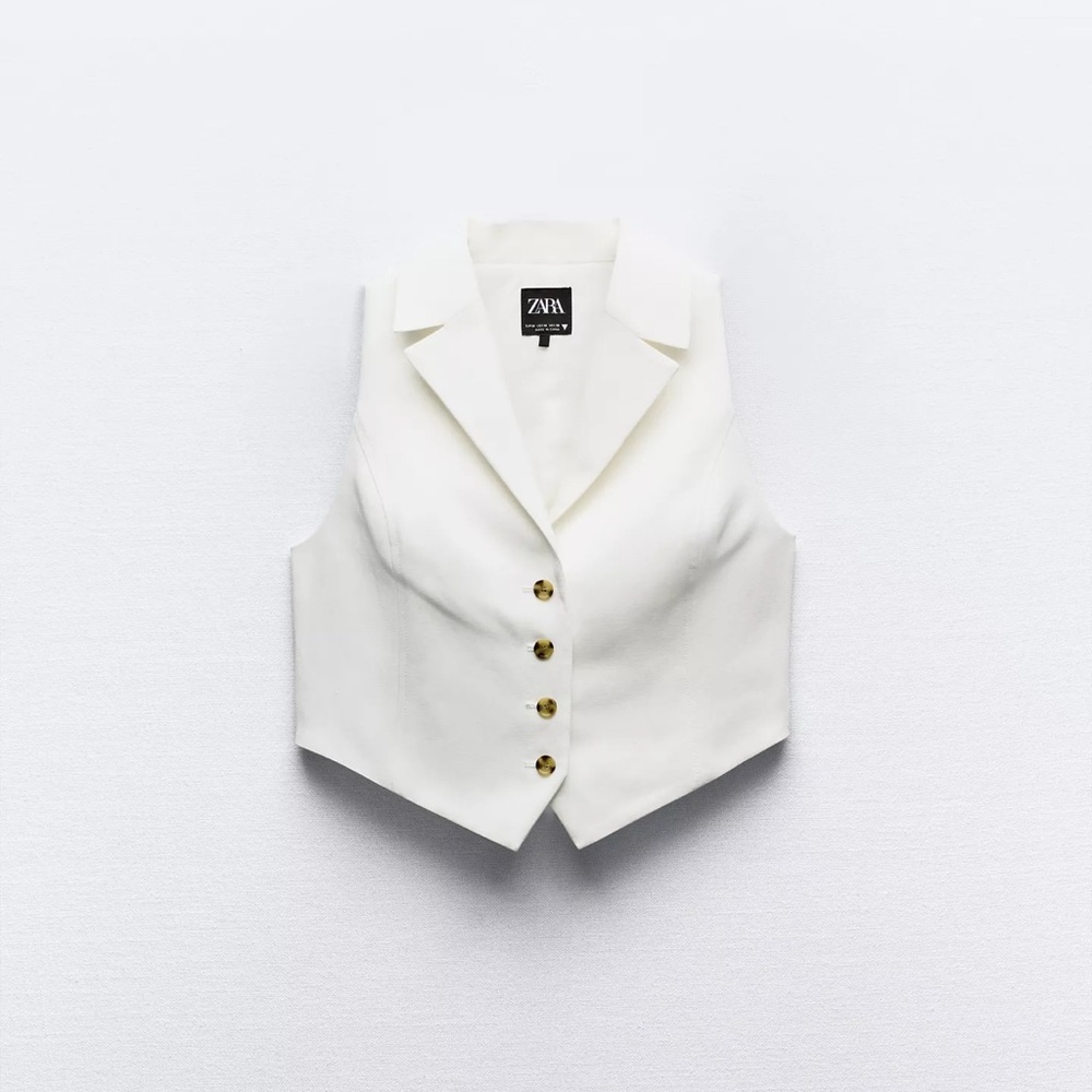 Zara White Sleeveless Vest Top